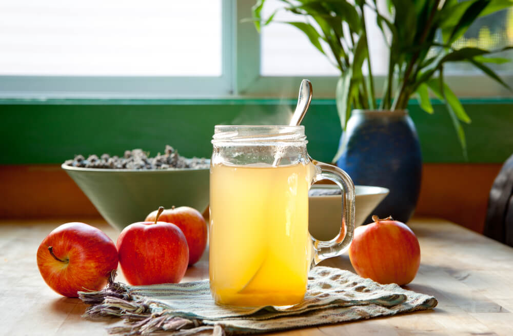 Steam of apple cider vinegar for allergies
